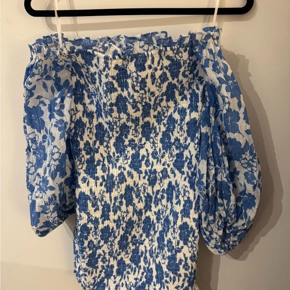 Hello Molly Blue and White Floral Mini Dress - Picture 2 of 4